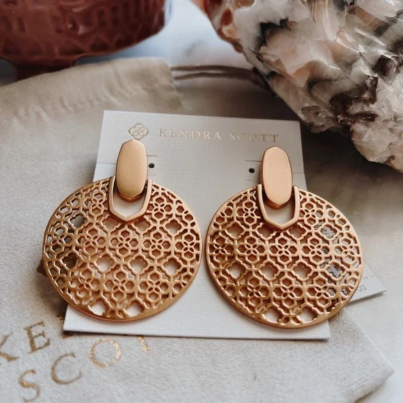Kendra Scott Didi Rose Gold Earrings - Picture 3 of 6